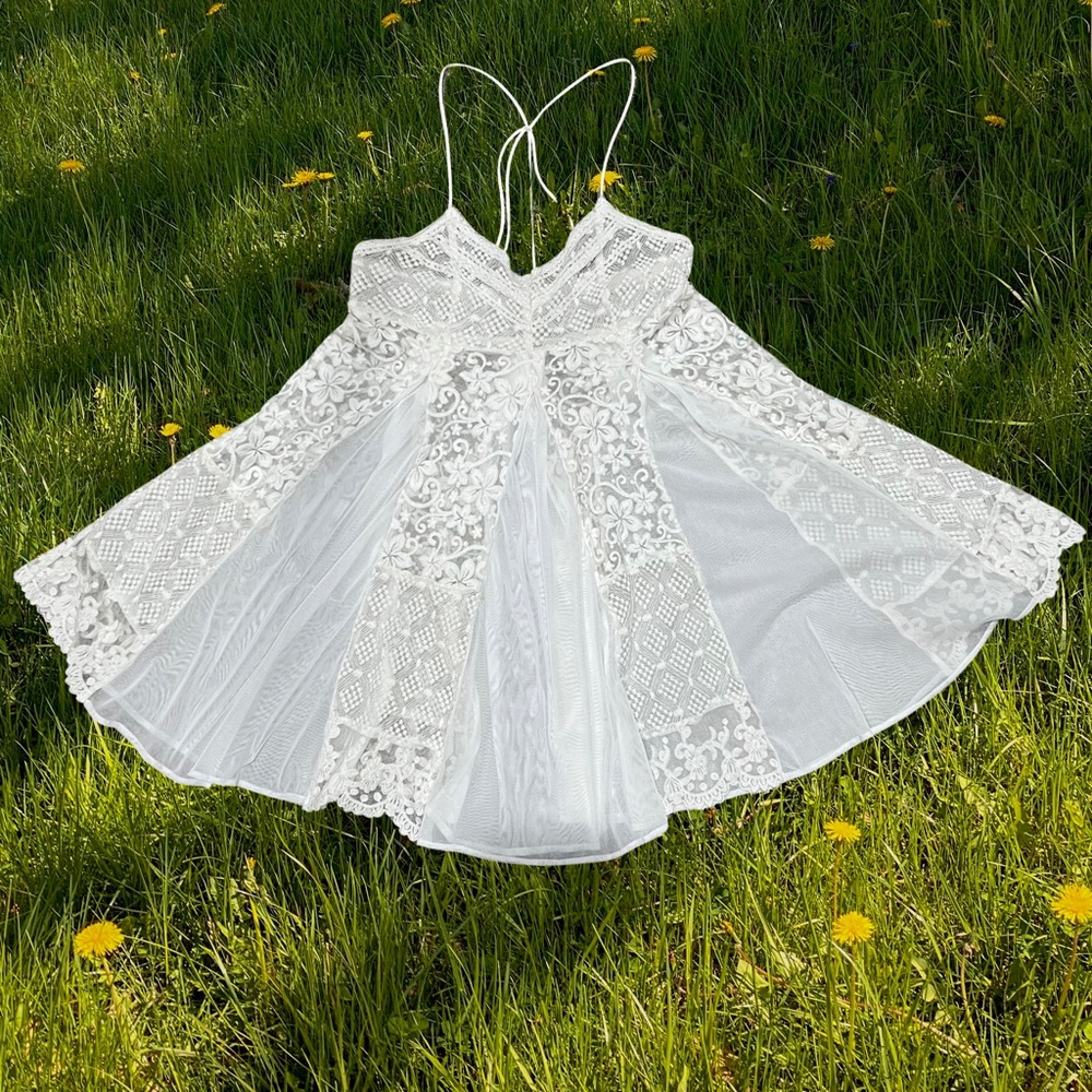 White lace babydoll dress